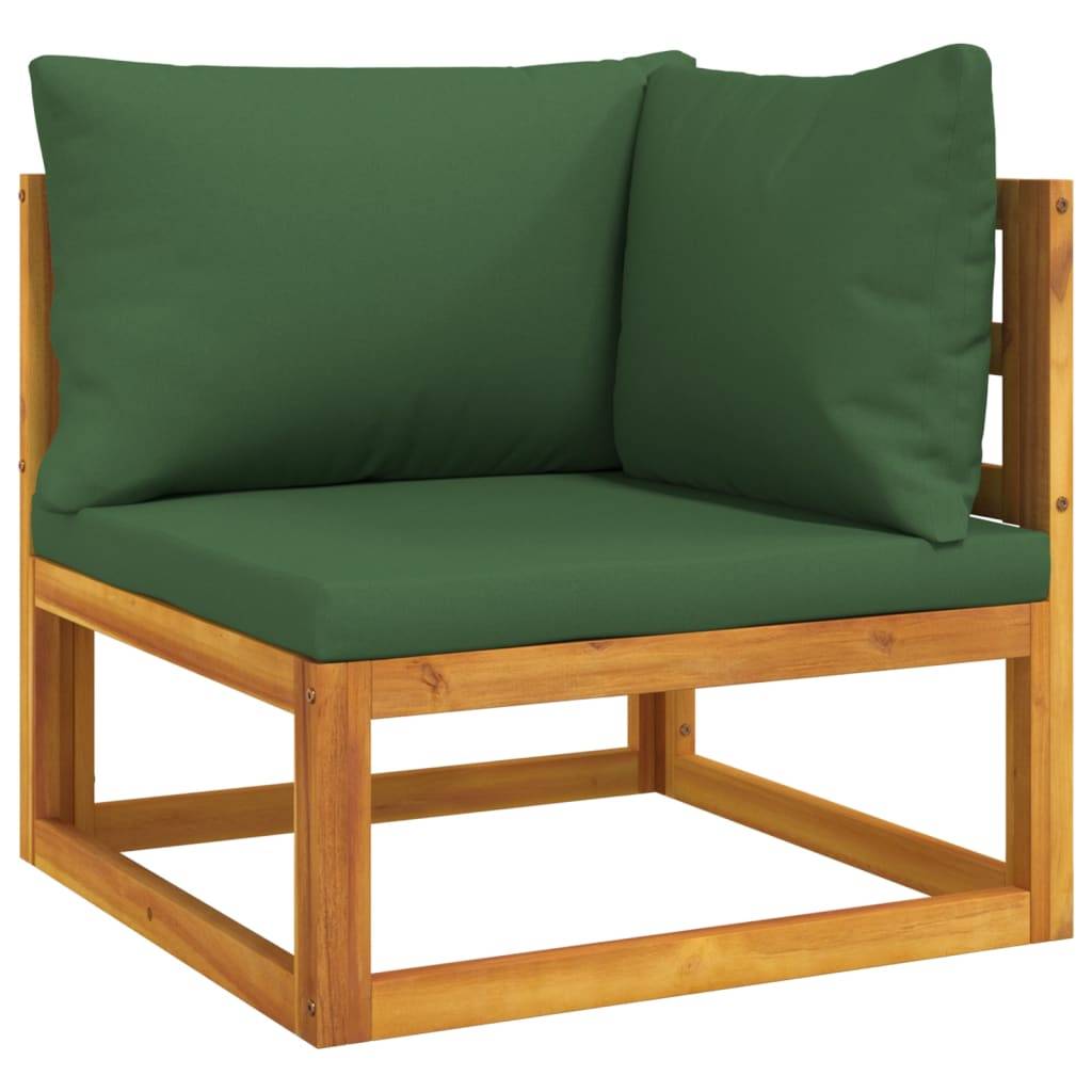 Helloshop26 - Salon de jardin meuble d'extérieur ensemble de mobilier 4 pièces avec coussins vert bois massif - Imagen 2