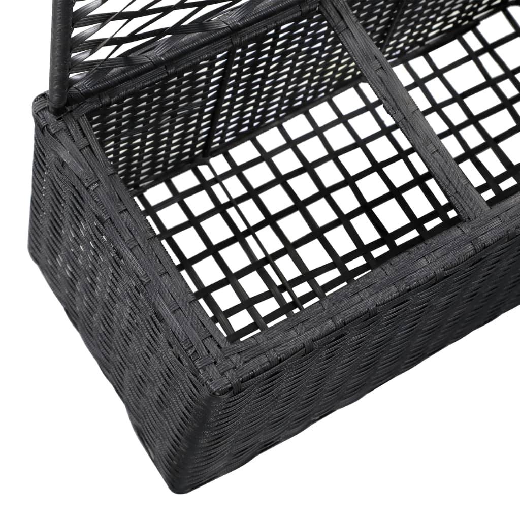 Maison Chic - Jardinière - Bac à fleurs - Pot de fleurs en treillis 3 pots 83x30x130 cm résine tressée noir - Meuble Pro - Imagen 6
