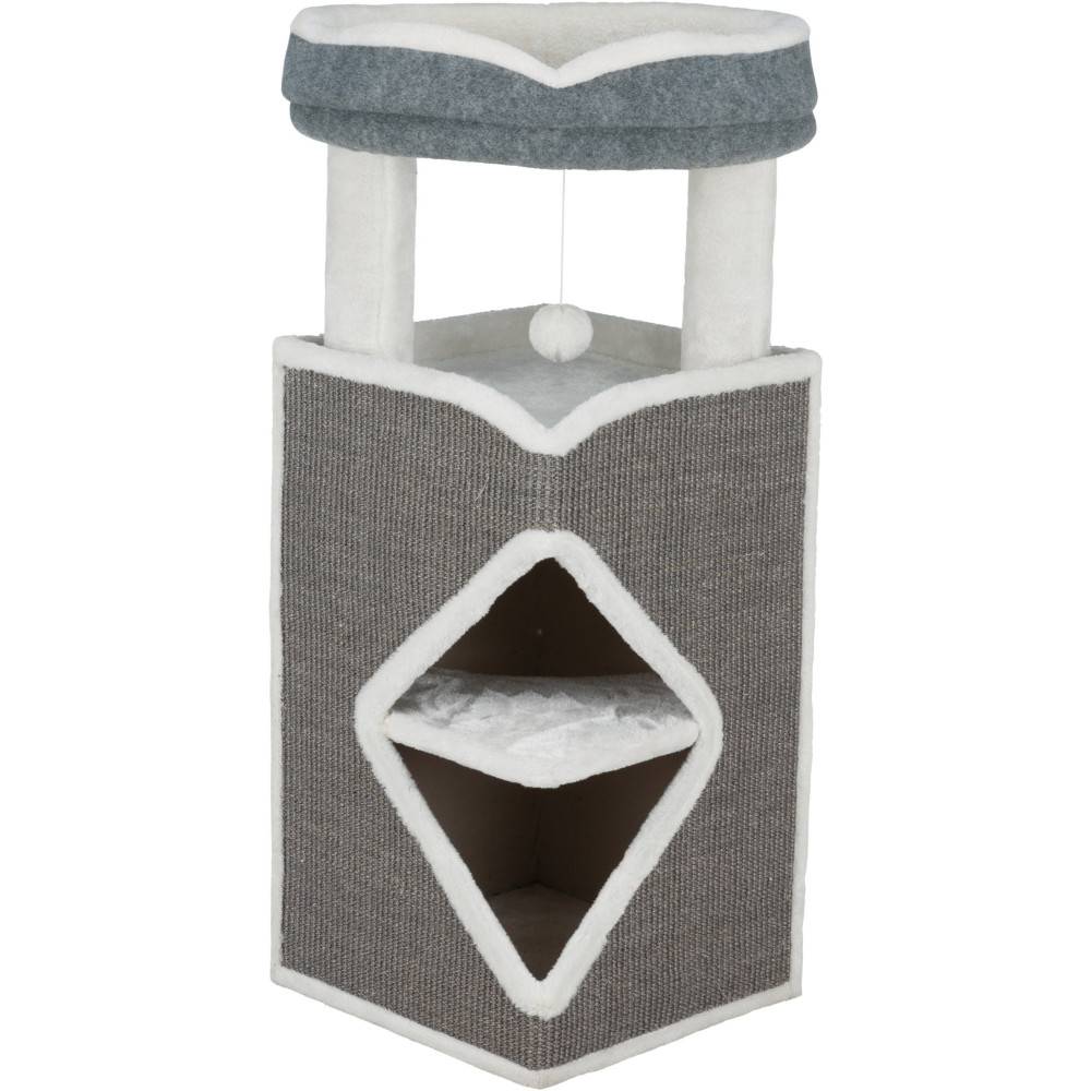 Trixie - Arbre à chat tour Arma 38 x 38 x hauteur 98 cm couleur gris et blanc - Imagen 3