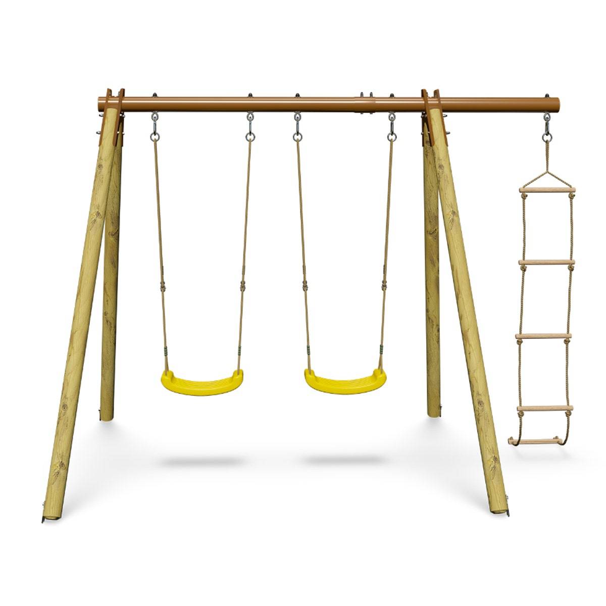 Trigano Jardin - Portique bois poutre métal 1,90 m Techwood Premium PIKI - Image 1