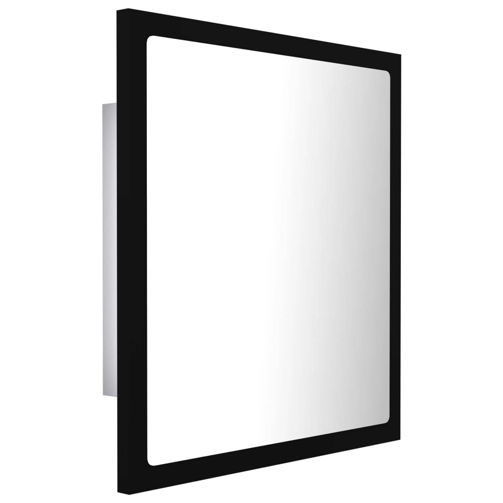 Helloshop26 - Miroir à led de salle de bain 40 x 8,5 x 37 cm acrylique noir - Imagen 1