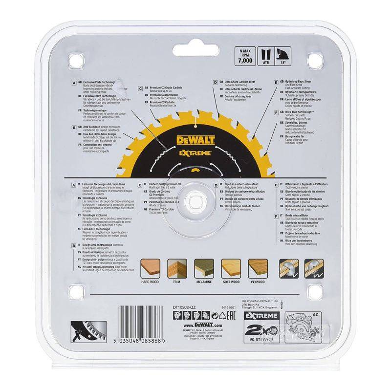 Lame de scie circulaire ø184x16mm 24 dents DEWALT DT10302-QZ Dewalt - Image 2