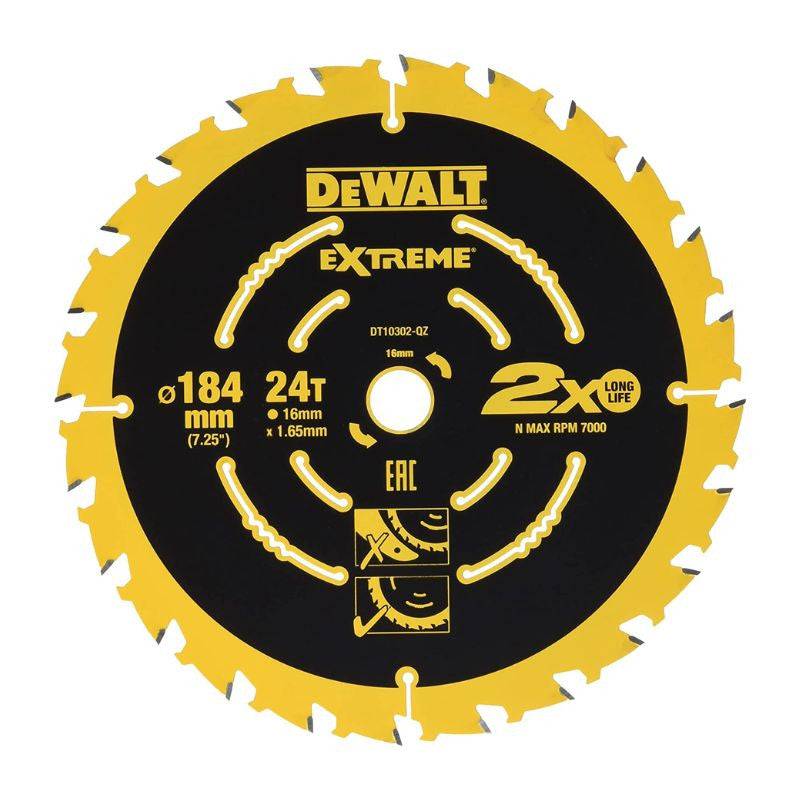 Lame de scie circulaire ø184x16mm 24 dents DEWALT DT10302-QZ Dewalt - Image 1