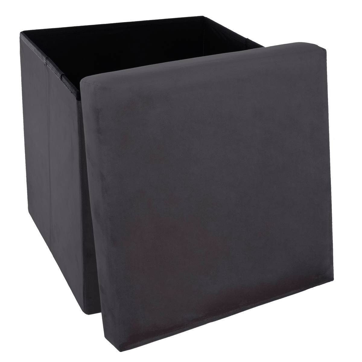 Atmosphera - Pouf pliant "Tess" velours gris - Atmosphera Créateur d'intérieur - Imagen 4