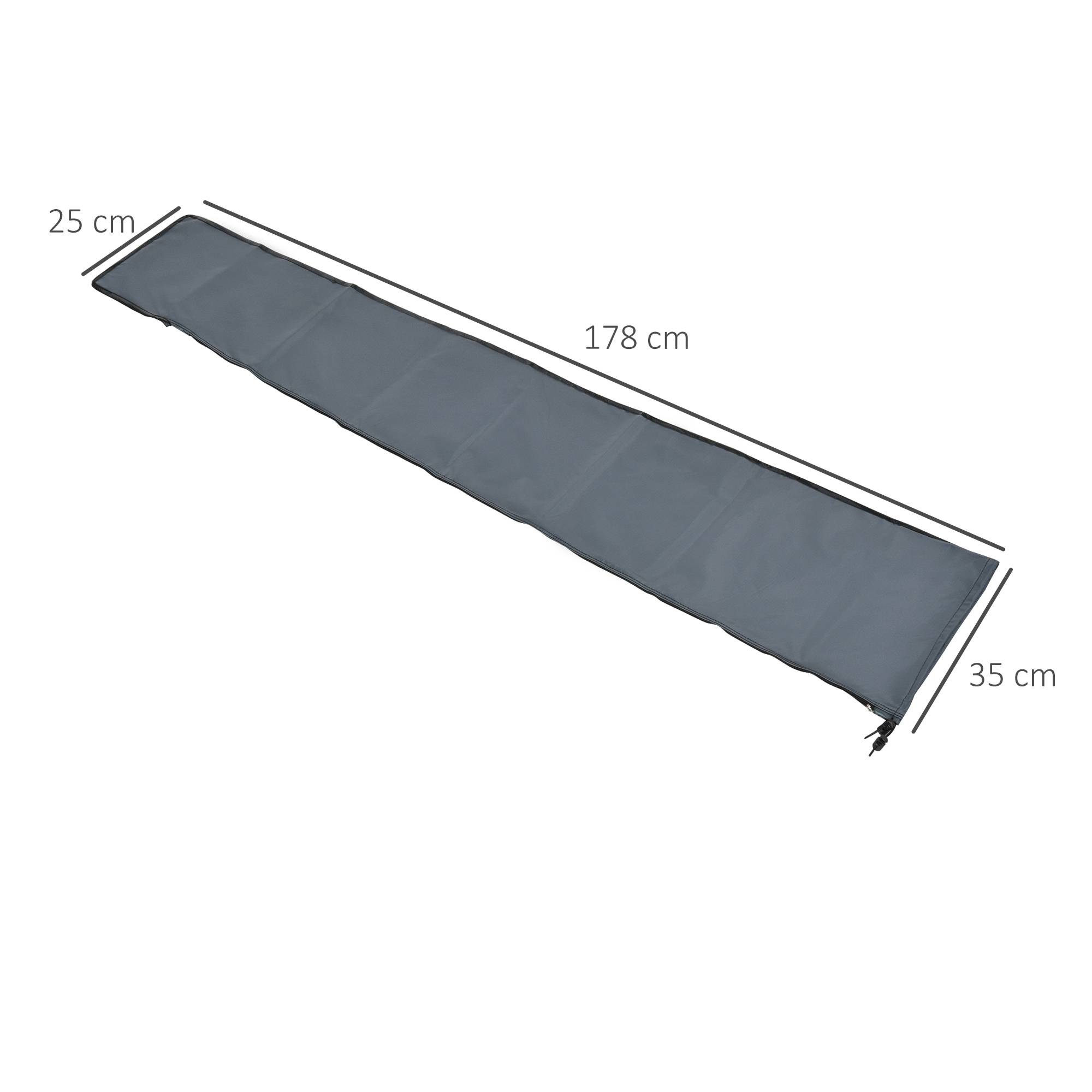 Housse de protection pour parasol droit en polyester oxford 420D gris 35 x 178 x 1 cm - PANGIVO - Image 5