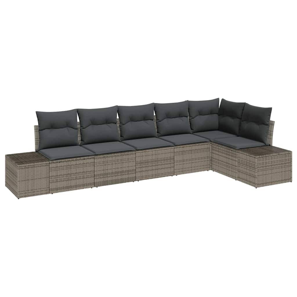ComfortXL - Salon de jardin 6 places modulable en polyrotin avec coussins confortables Gris – ComfortXL Outdoor Living - Image 2