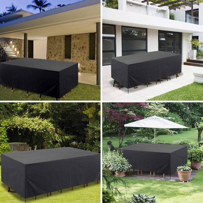 IntiMeg - Housse Salon de Jardin 210D Oxford Tissu Housse Table de JardinRésistant Aux Intempéries Et aux Déchirures(242*162*100cm) IntiMeg - Image 4