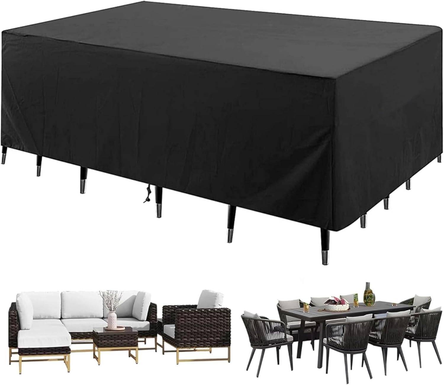 IntiMeg - Housse Salon de Jardin 210D Oxford Tissu Housse Table de JardinRésistant Aux Intempéries Et aux Déchirures(242*162*100cm) IntiMeg - Image 5