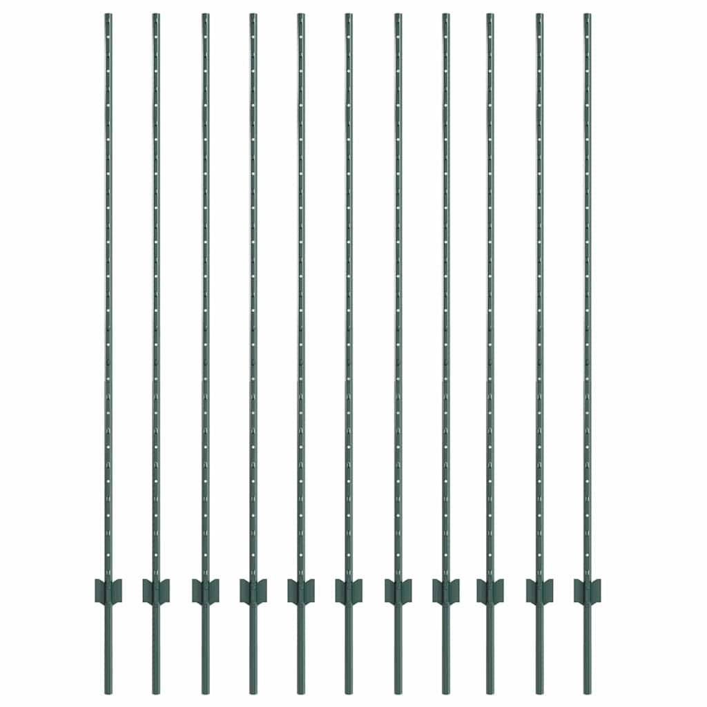 Poteau de clôture acier vert 160 cm x 8,5 cm x 1,8 cm, Poids :13.66kg - PANGIVO - Image 2