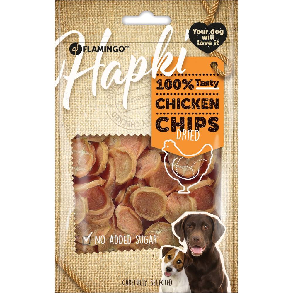 Friandises chips poulet Hapki 85 g pour chien - Imagen 1