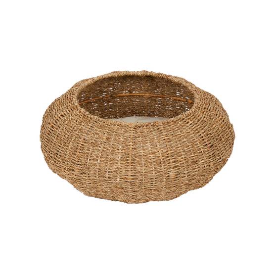 Panier en osier pour chat ou petit chien avec coussin amovible lavable - Image 2