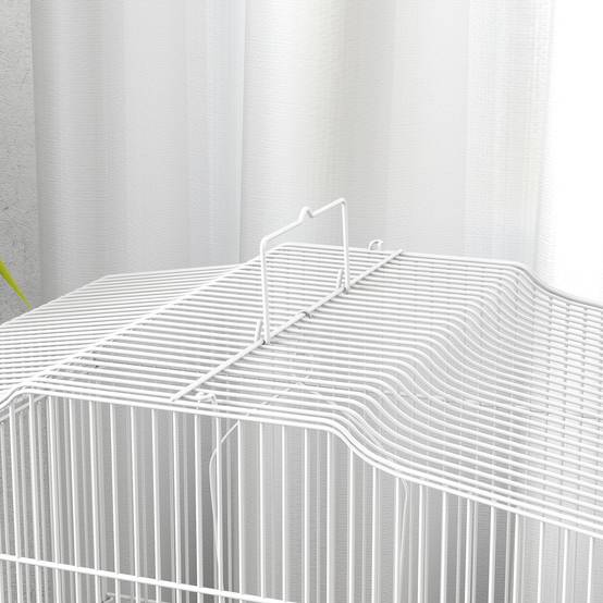ComfortXL - Cage à oiseaux acier 46,5 x 36 x 59 cm bleu et blanc pour perruches avec perchoirs mangeoires et tiroir amovible - Image 9