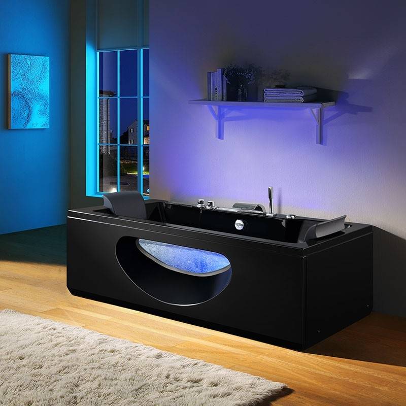 Baignoire balneo RIVIERA BLACK 1 place ARCHIPEL® 180x90 - Image 5