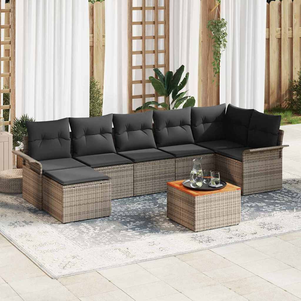 Salon de jardin 8 places avec rangement et table en polyrotin Gris – ComfortXL Outdoor Living - Image 1