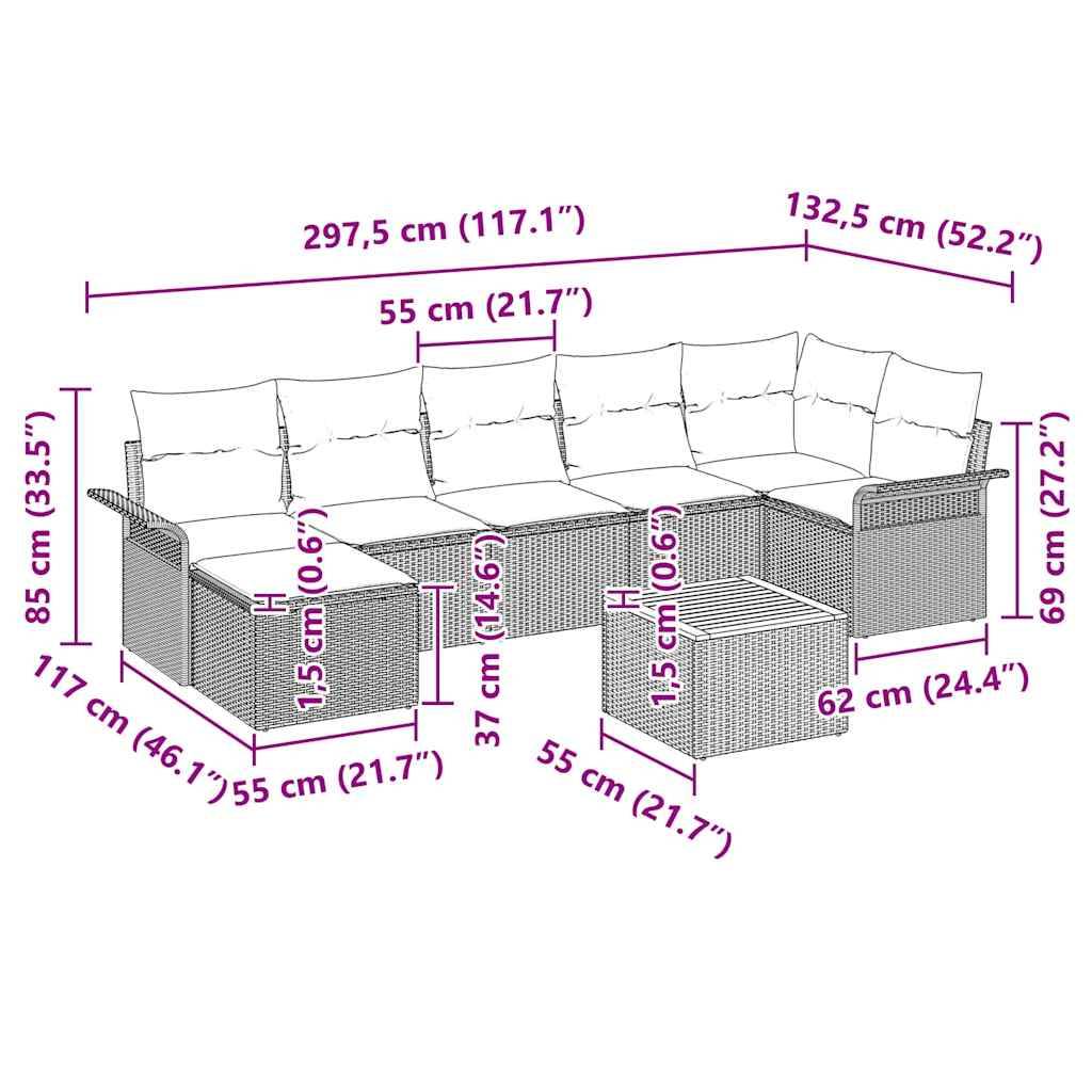 Salon de jardin 8 places avec rangement et table en polyrotin Gris – ComfortXL Outdoor Living - Image 3