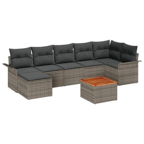Salon de jardin 8 places avec rangement et table en polyrotin Gris – ComfortXL Outdoor Living - Image 2