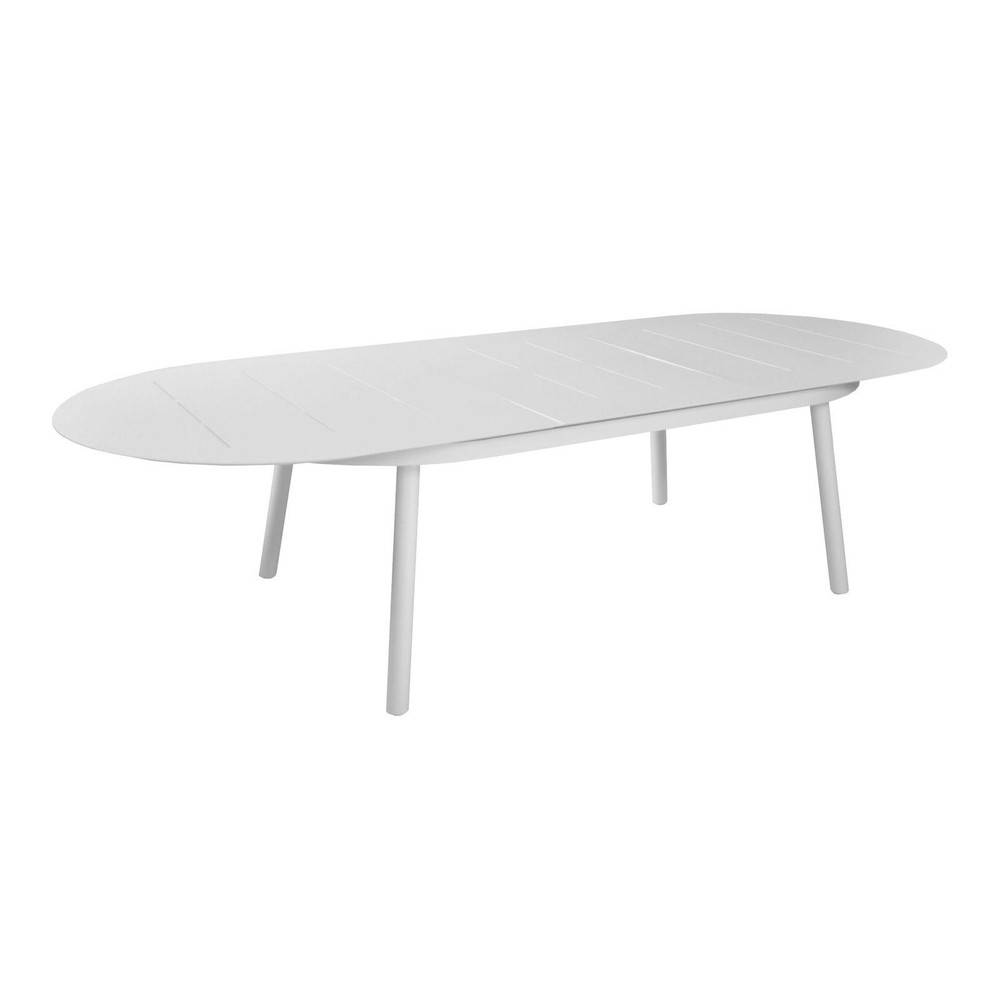 Proloisirs - Table de jardin oblongue Dublin 230 / 300 x 120 cm - blanc - Aluminium PROLOISIRS