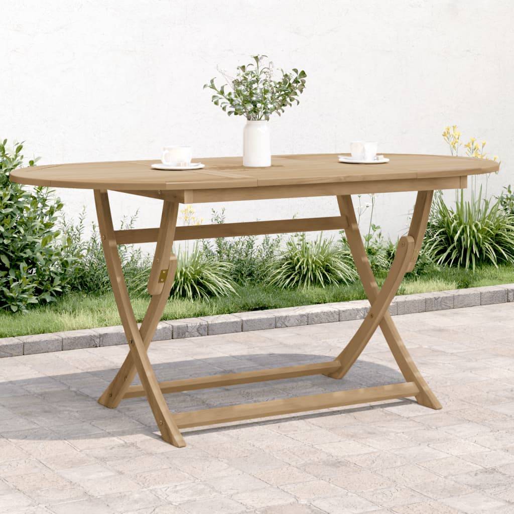 ComfortXL - Grande Table de Jardin Pliable 160cm en Bois d'Acacia avec Trou pour Parasol, 6 Personnes – ComfortXL Outdoor Living - Image 1