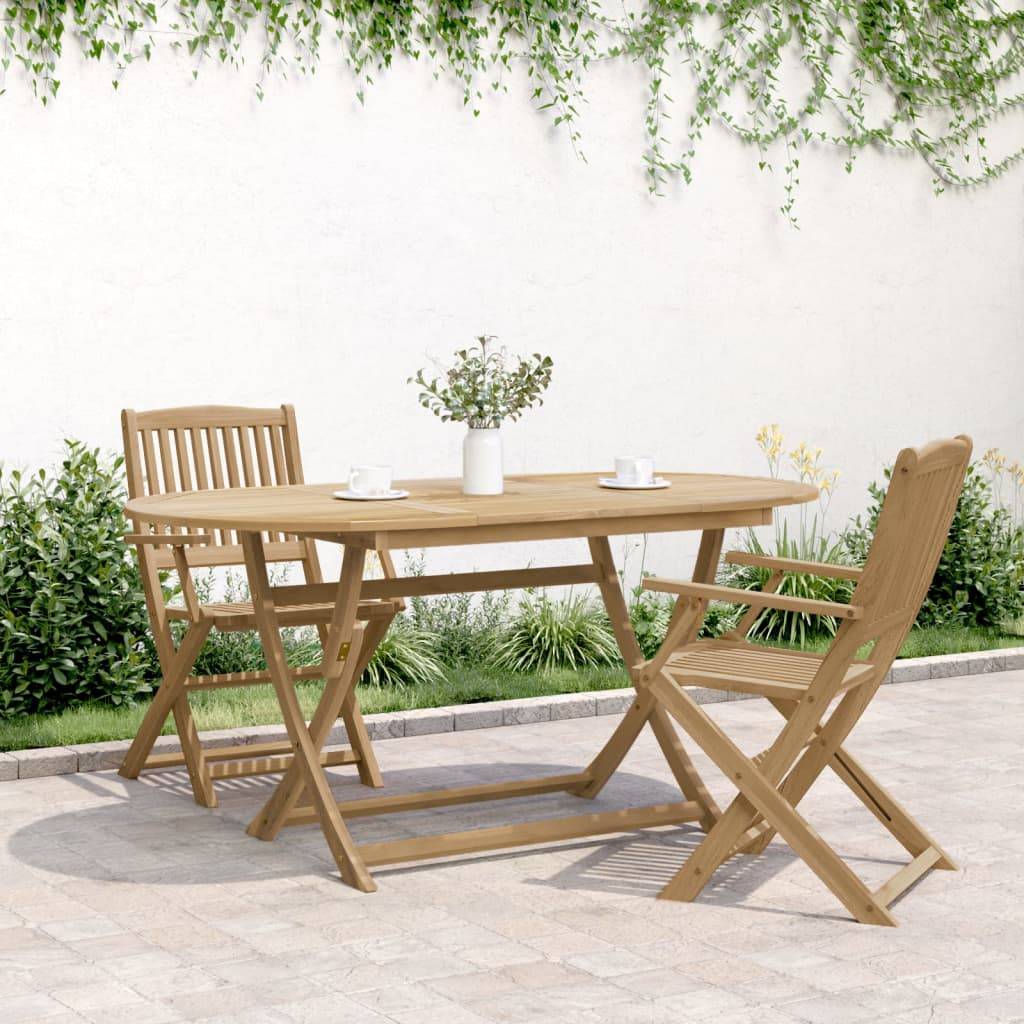 ComfortXL - Grande Table de Jardin Pliable 160cm en Bois d'Acacia avec Trou pour Parasol, 6 Personnes – ComfortXL Outdoor Living - Image 3