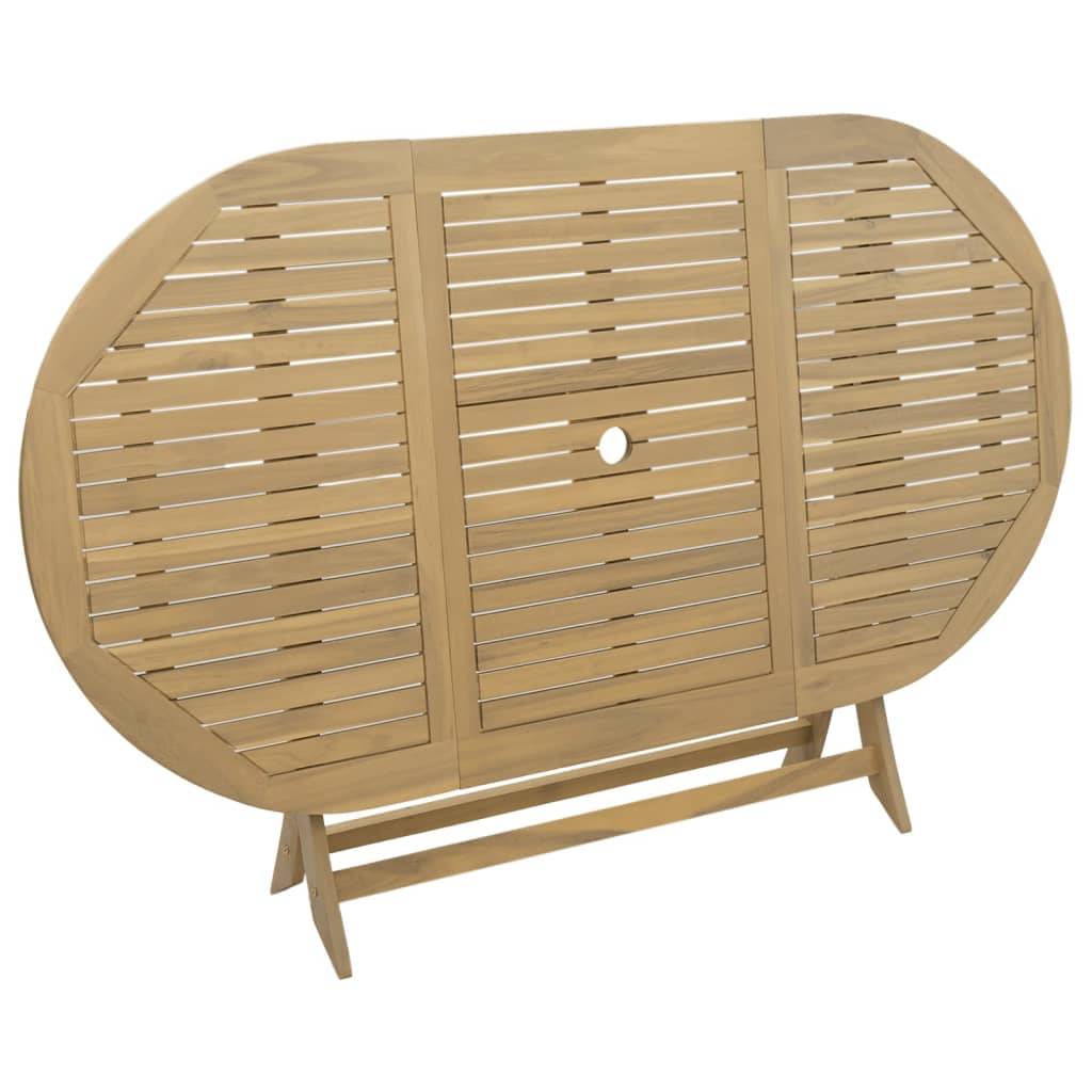 ComfortXL - Grande Table de Jardin Pliable 160cm en Bois d'Acacia avec Trou pour Parasol, 6 Personnes – ComfortXL Outdoor Living - Image 7