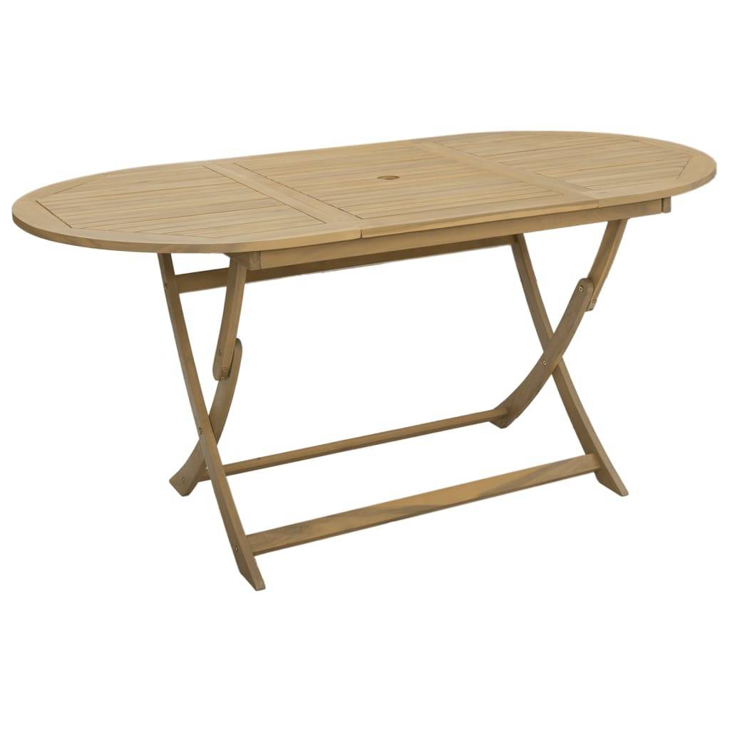 ComfortXL - Grande Table de Jardin Pliable 160cm en Bois d'Acacia avec Trou pour Parasol, 6 Personnes – ComfortXL Outdoor Living - Image 2
