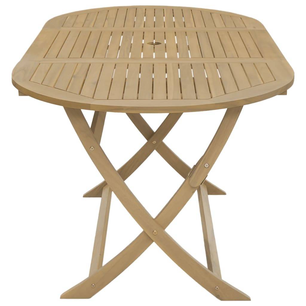 ComfortXL - Grande Table de Jardin Pliable 160cm en Bois d'Acacia avec Trou pour Parasol, 6 Personnes – ComfortXL Outdoor Living - Image 5