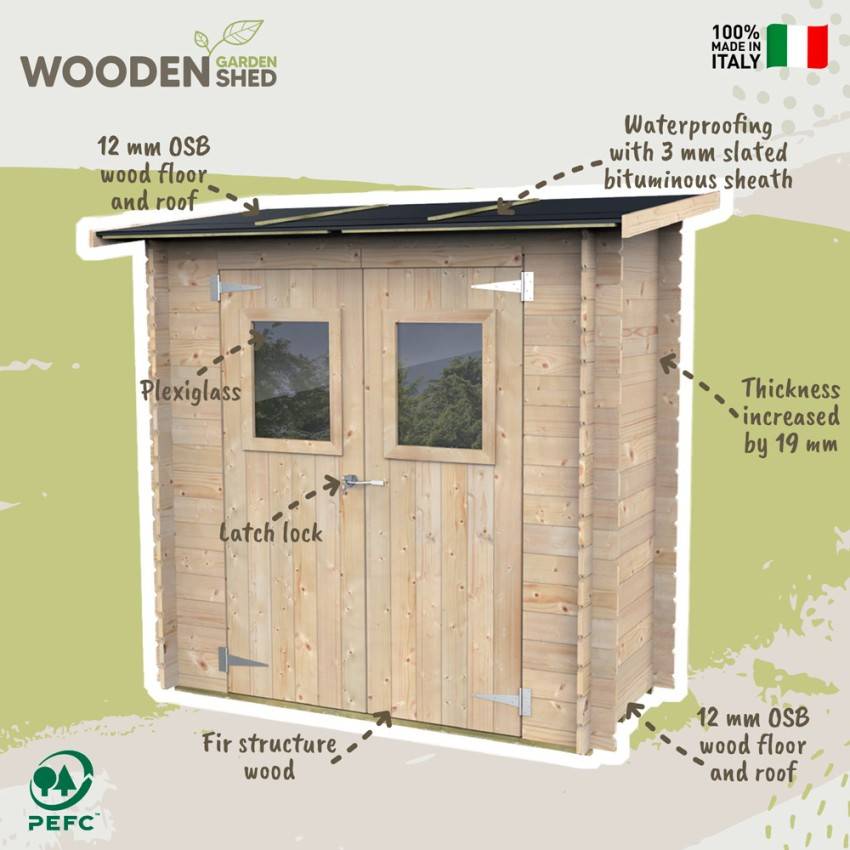 Eden Partenaire Jardin - Abri de jardin en bois adossé Hobby 1.34m² Alce - Image 3