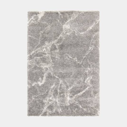 Decoweb - Tapis de salon à motif organique - Gris marbré - Veinage blanc - 160 x 230 cm - Decoweb - Image 1