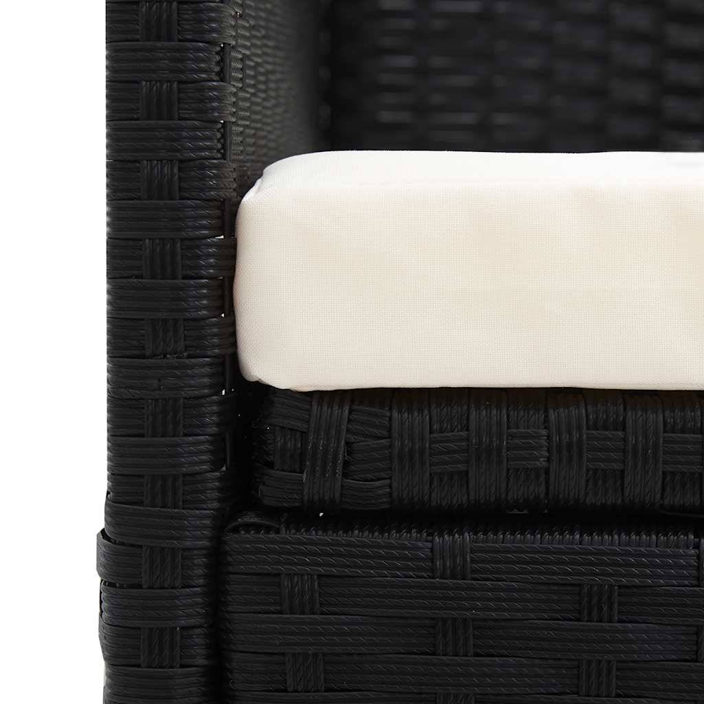 Vidaxl - Lit de jardin avec coussin et oreillers Résine tressée Noir vidaXL 49391 - Imagen 4