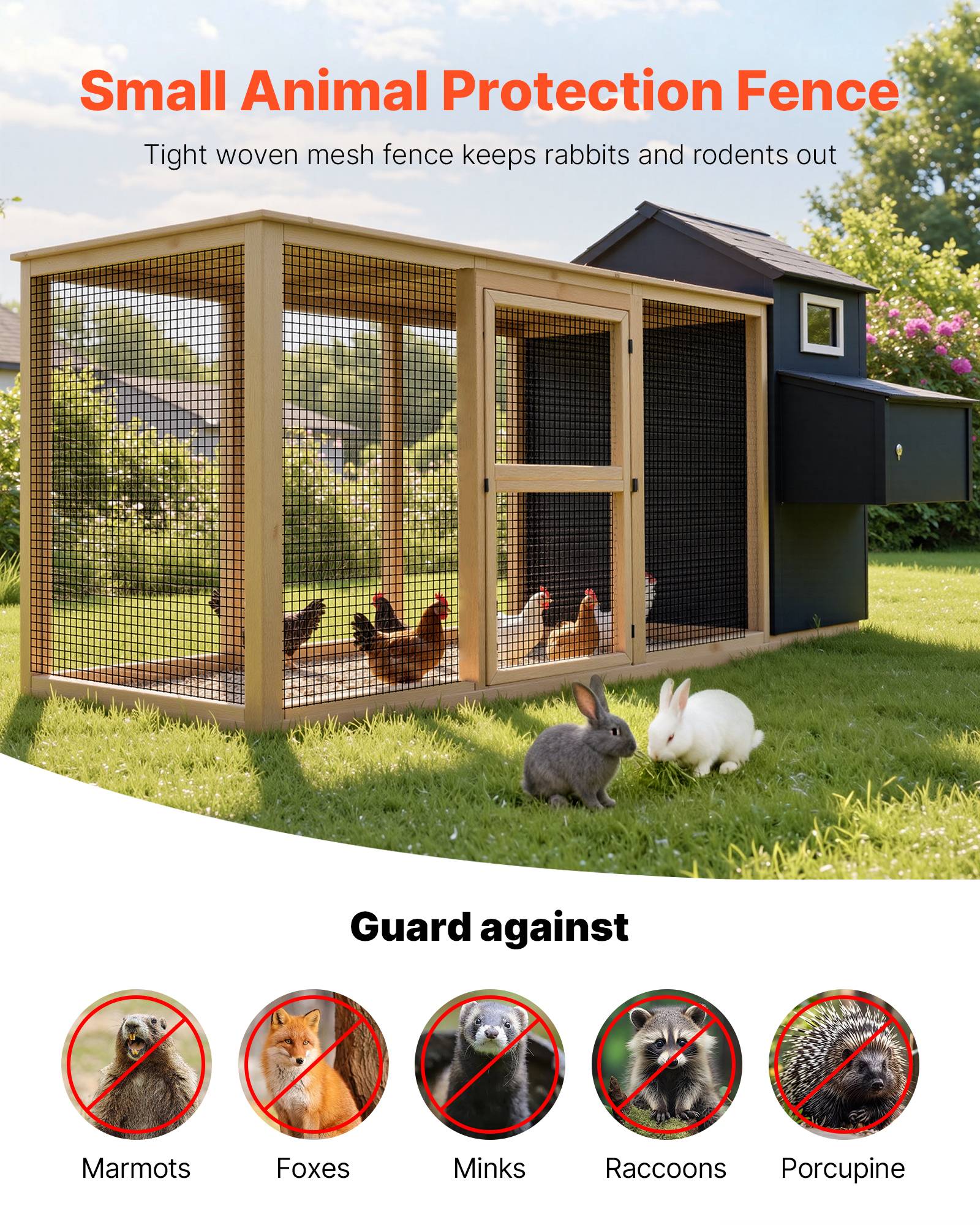 Vevor - VEVOR Grillage métallique noir 1,27×1,27 cm 61 cm x 15,2 m, fil galvanisé revêtu PVC calibre 19, rouleau pour jardin, poulailler et enclos - Image 2