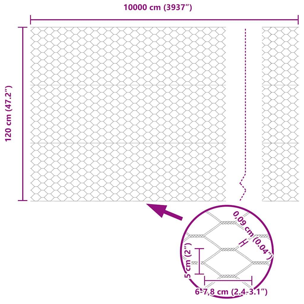 Clôture hexagonale PVC Gris 100 x 1,2 m - PANGIVO - Image 9