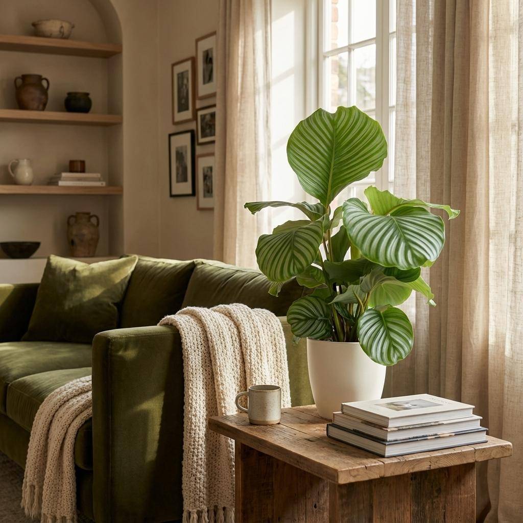 Calathea Orbifolia - Pot de 21cm - Hauteur 60 - 70cm - Blanc - Plantes d'intérieur - Image 2