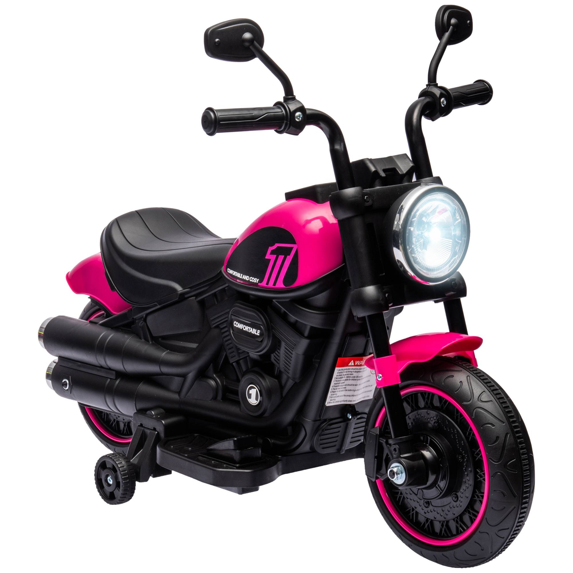 Sans Marque - Moto électrique enfants 18-36 mois roues phare 76x42x57 cm rose noir - Image 1