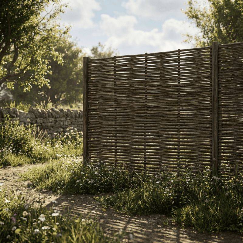 Clôture bois en noisetier - 100% Naturel - Sans Poteaux - Hauteur 120 X Largeur 150 cm - Image 2