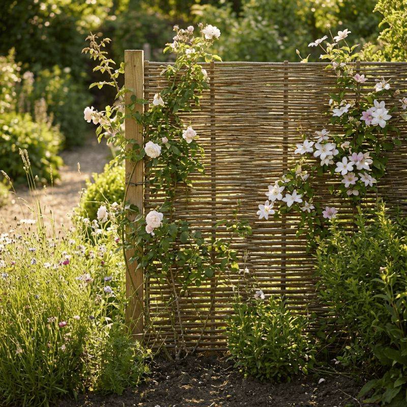 Clôture bois en noisetier - 100% Naturel - Sans Poteaux - Hauteur 120 X Largeur 150 cm - Image 6