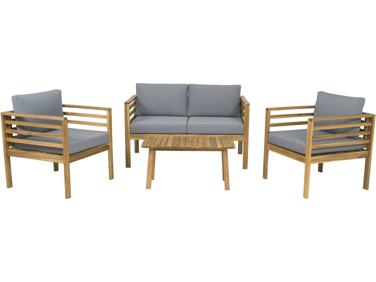 Habitat Et Jardin - Salon De Jardin En Bois Avec Coussins "beckham" - 4 Places - Gris -habitat Et Jardin - Image 1