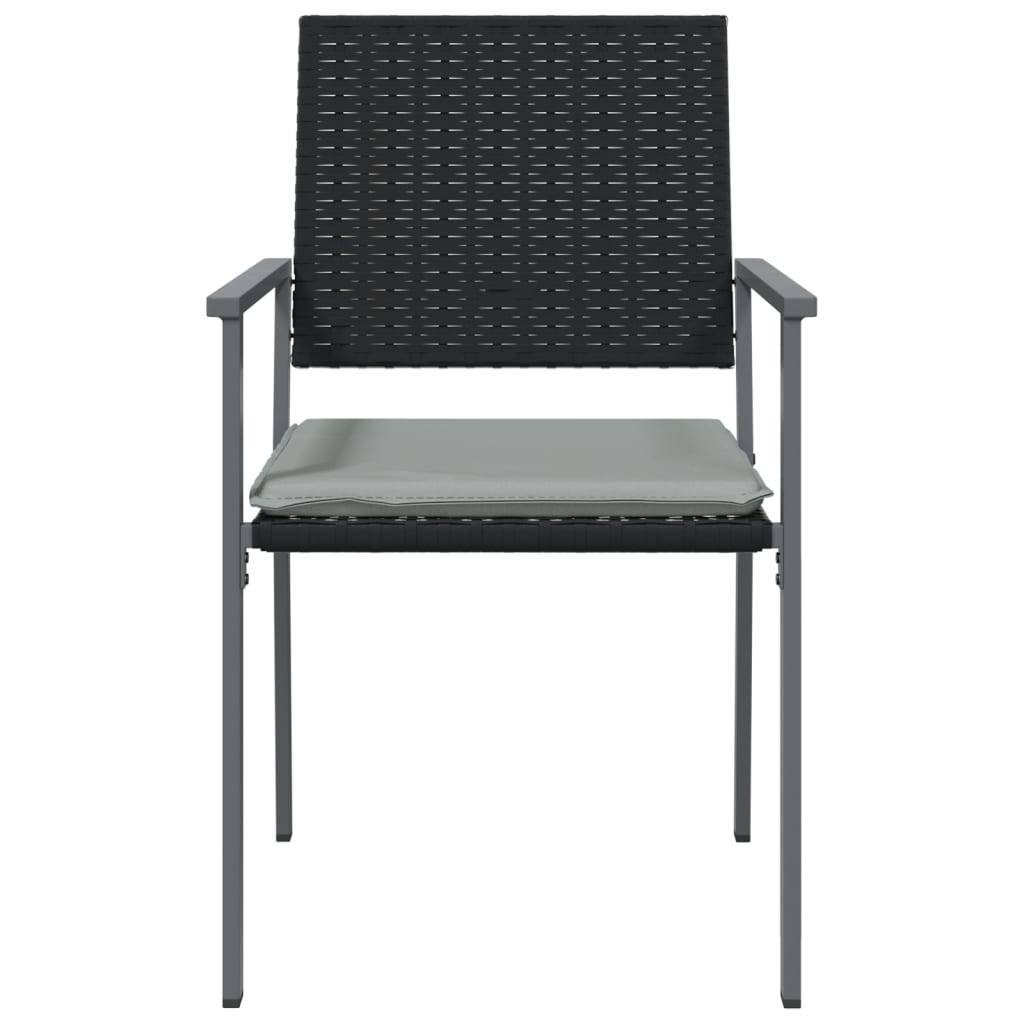 Lot de 6 Chaises de Jardin Résine Tressée avec Coussins pour Terrasse Noir – ComfortXL Outdoor Living - Image 4