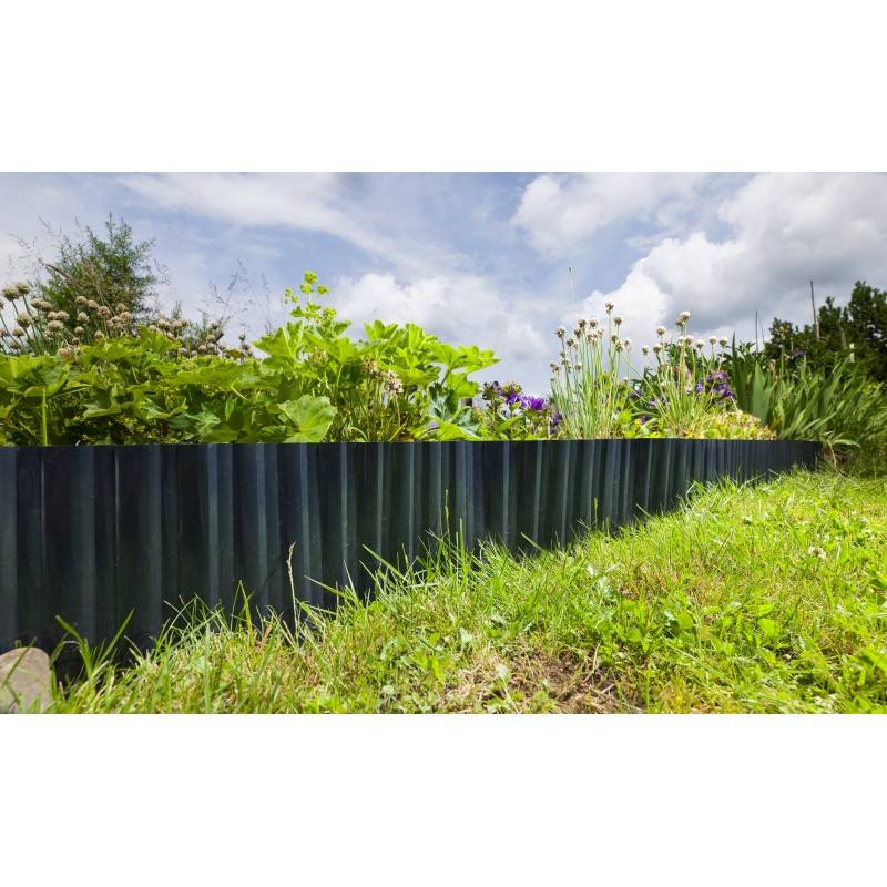 Jardinex - Bordure de jardin plastique ondulé - 9 m - Gris anthracite  - Jardinex - Imagen 2