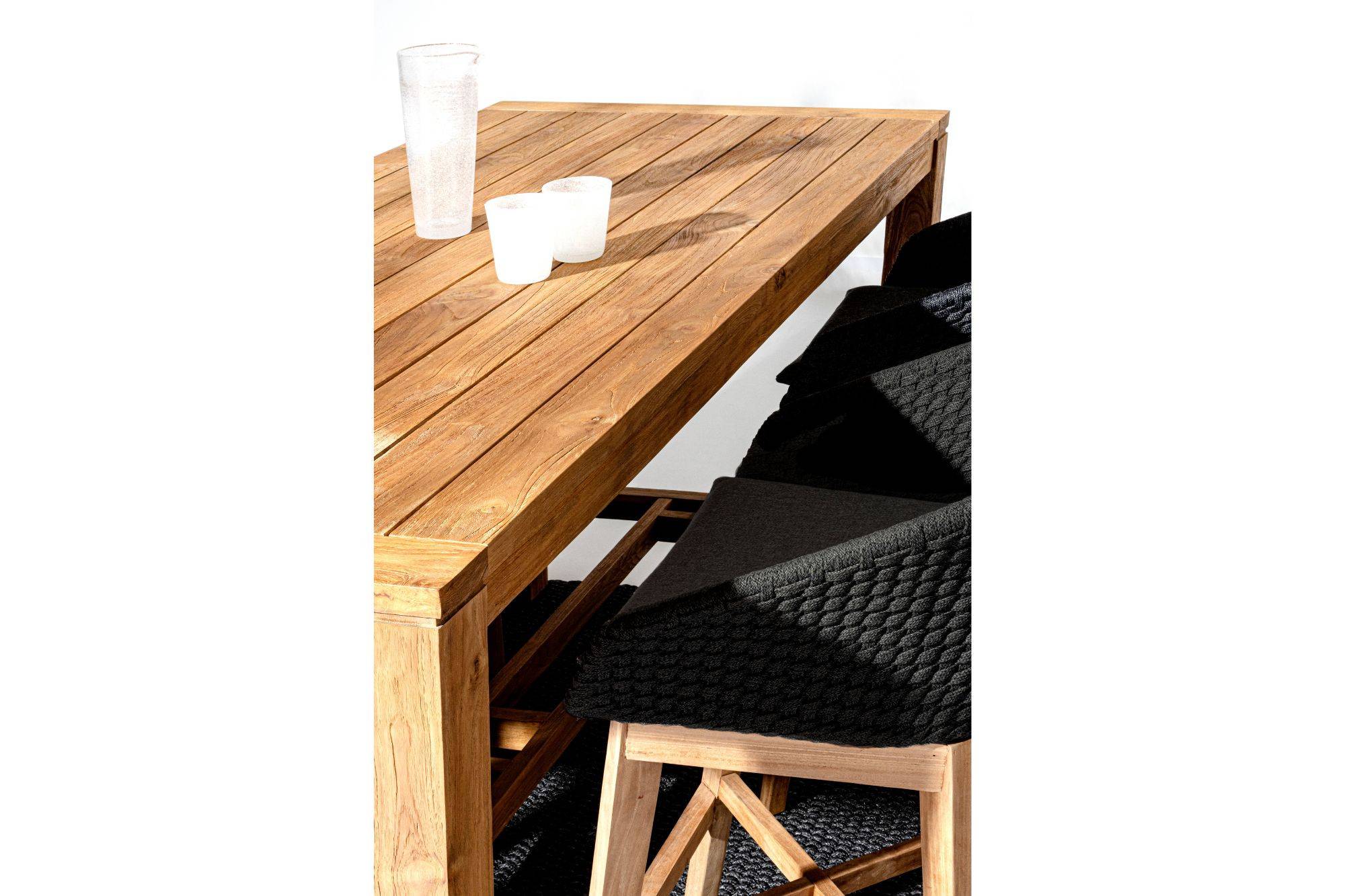 Autre - Table haute de jardin rectangulaire en teck recyclé L180 - NAXOS - Imagen 6