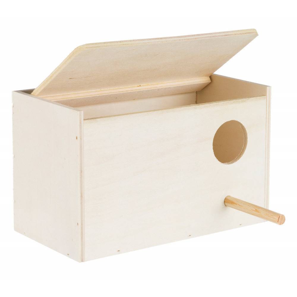 animallparadise - Nichoir en bois pour perruches 21 x 13 x 12 - ø 4 cm - Imagen 1