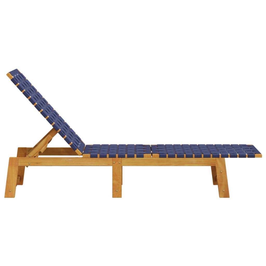 Maison Chic - Lot de 2 Bain de soleil - Transats - Chaises longues bleu bois d'acacia solide et tissu - MEUBLE PRO - Image 5