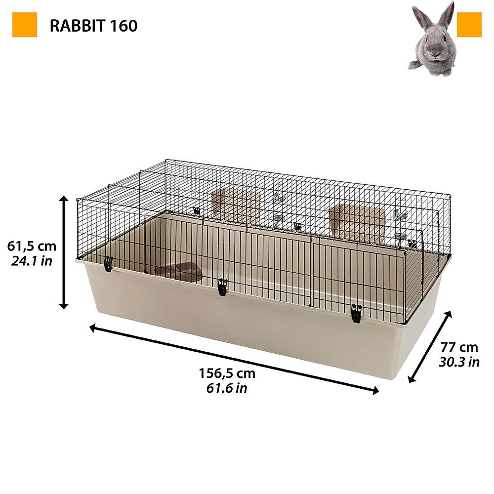 Ferplast - Cage pour lapins Ferplast RABBIT 160 ample métal thermoplastique confortable - Imagen 2