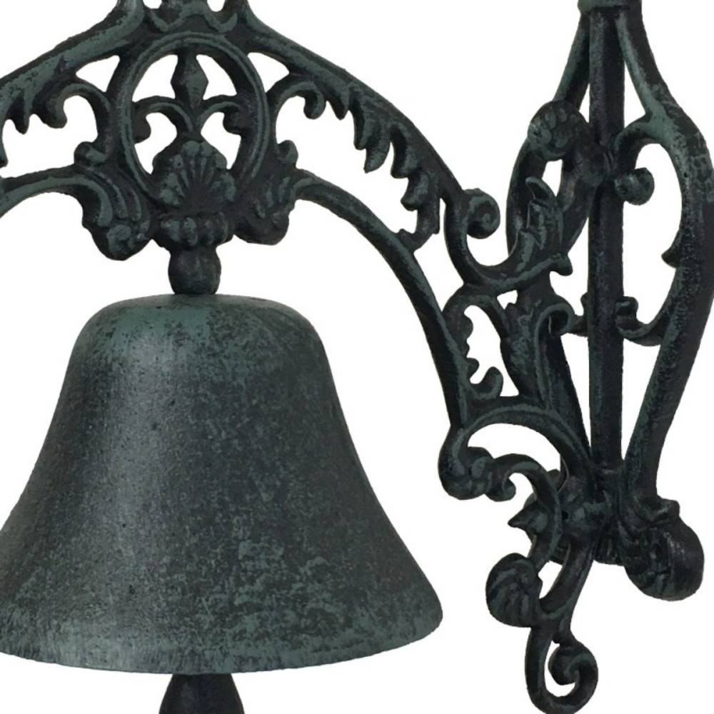 Cloche de jardin de porte ancienne en fonte noire 25 x 26 cm Chemin de campagne - Imagen 5