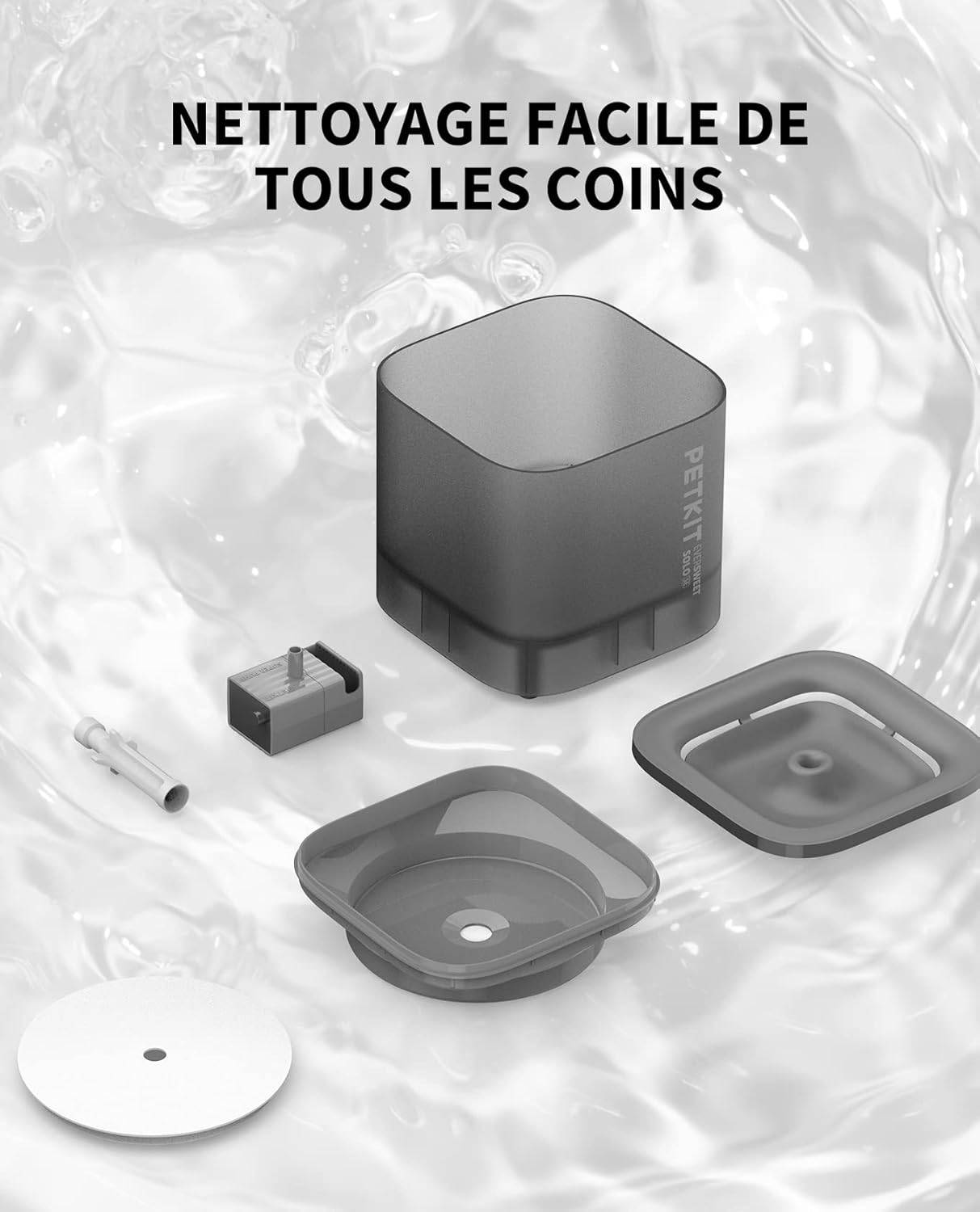 EVERSWEET SOLO CYBERTAIL fontaine a eau pour animaux 1.8L noir PETKIT - Image 6