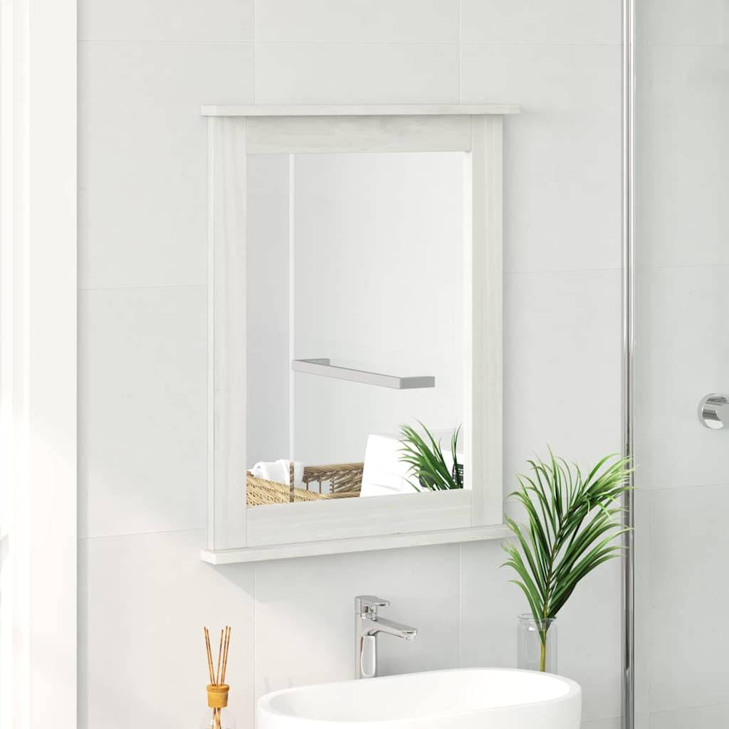 Maison Chic - Miroir VIGO Blanc antique 55,5 x 5 x 70 cm Bois de pin massif Maison Chic - Image 3