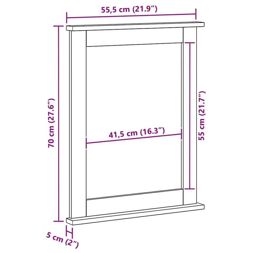 Maison Chic - Miroir VIGO Blanc antique 55,5 x 5 x 70 cm Bois de pin massif Maison Chic - Image 8