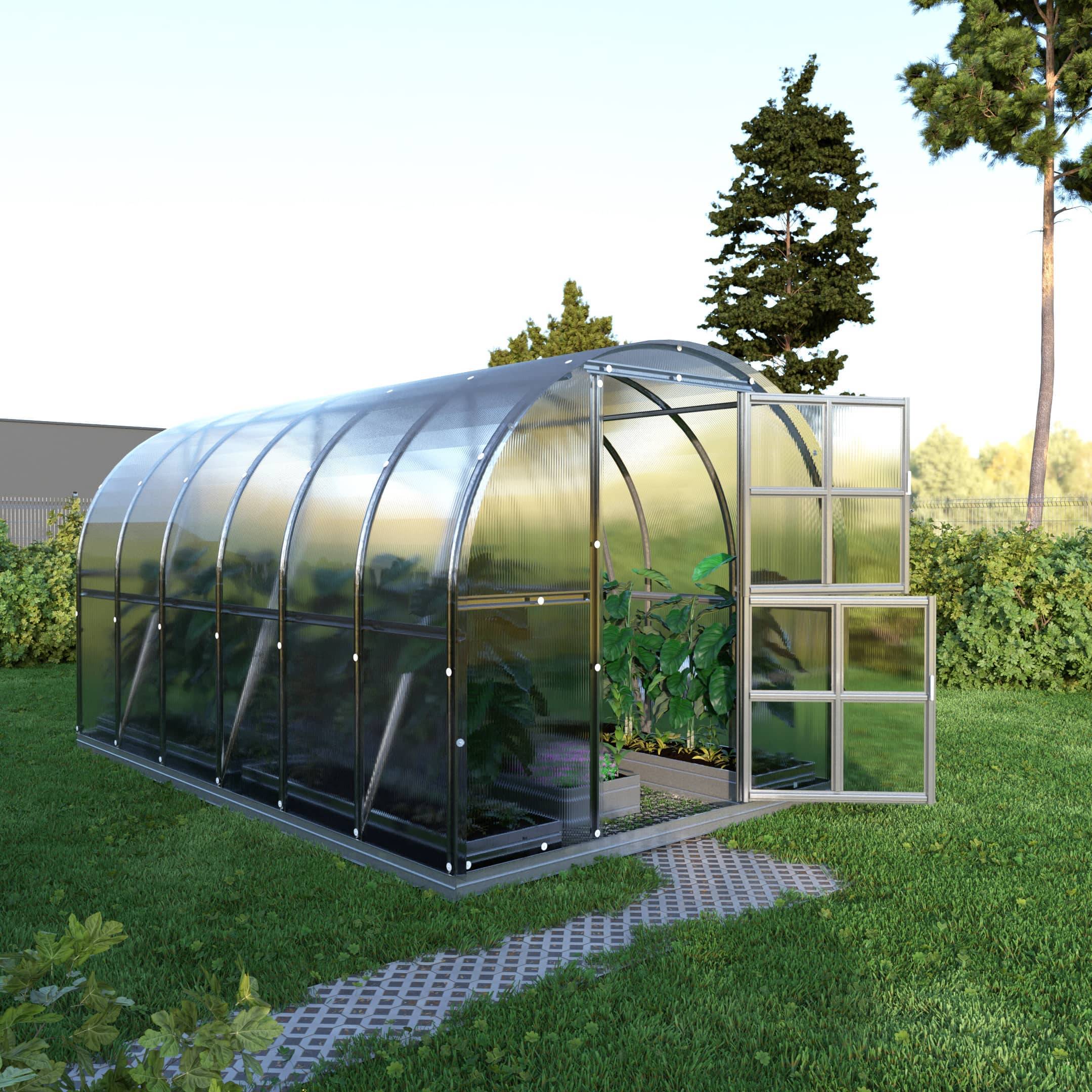 KLASIKA GREENHOUSES - Serre de jardin KLASIKA ARCH PREMIUM 3 x 4 m (12 m²), 6 mm avec revêtement en polycarbonate - Image 1