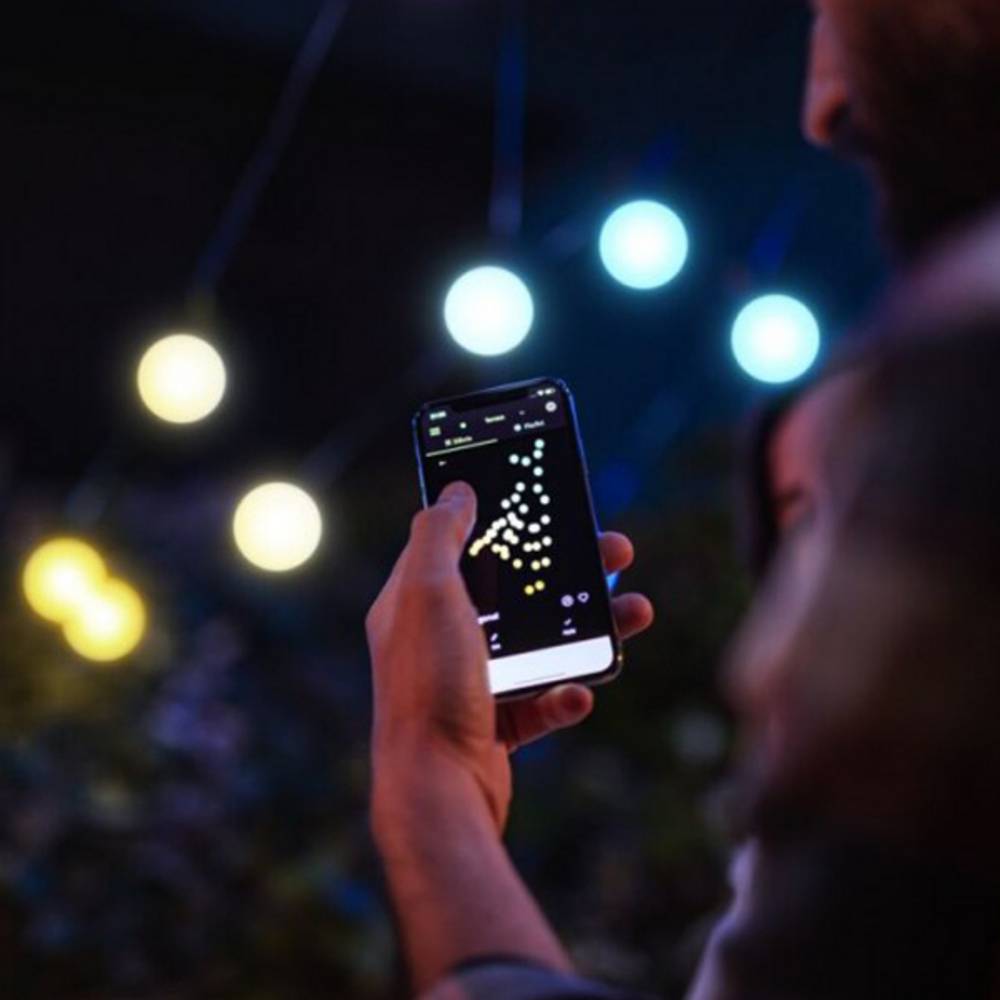 Guirlande guinguette connectée IP44 20m 40 LEDS blanc TWINKLY FESTOON - Imagen 2
