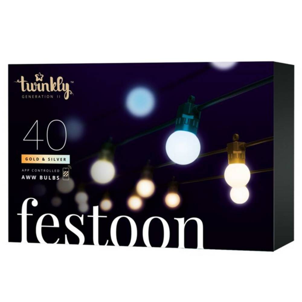 Guirlande guinguette connectée IP44 20m 40 LEDS blanc TWINKLY FESTOON - Imagen 4
