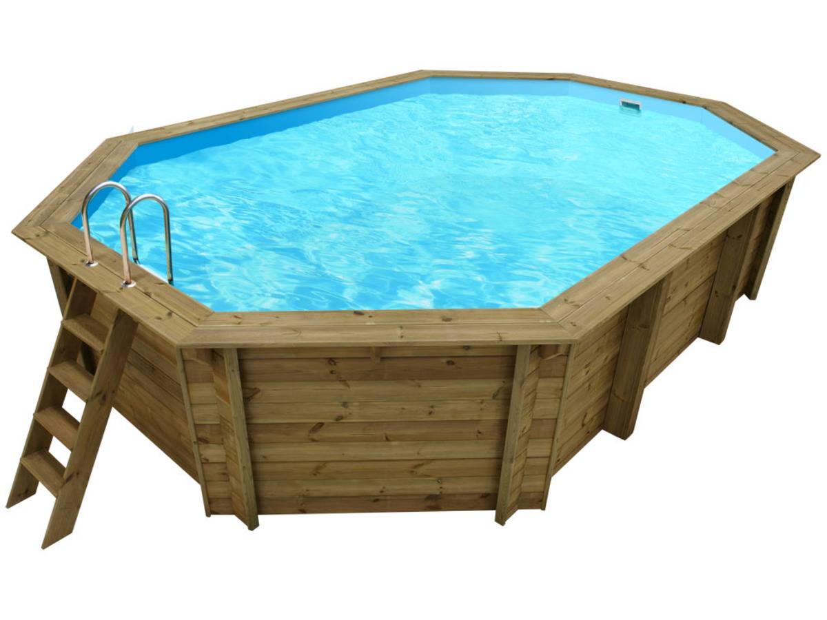 Piscine Bois " Cancun " - 6.53 X 4.41 X 1.45 M + Bâche à Bulles 180 µ - Bâche Hiver 280 G/m² -habitat Et Jardin - Imagen 2